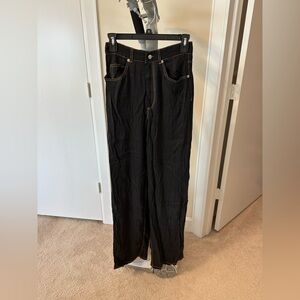 ZARA Black Pants Full Length Flowy Texture